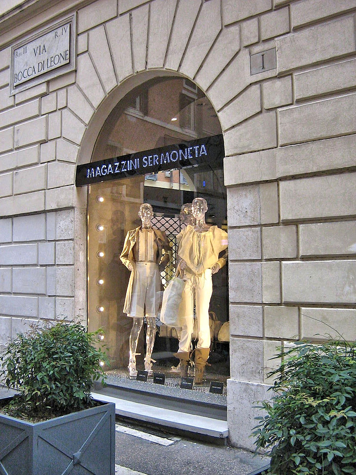 romerske butiksvindue, Italien, shopping, mode