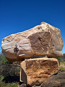 sculpture, rock, desert, dry, carvings, formation, landscape