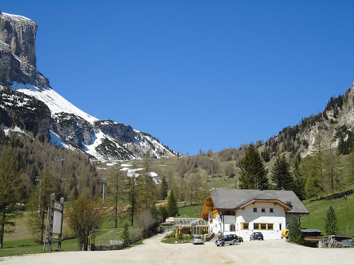 Dolomites, kalni, klints, Panorama, debesis, zila, noskaņojums