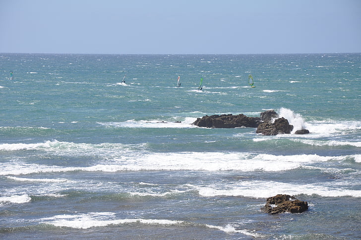 Ericeira, březen, pláž, Agua, Beira mar, kameny, surfař