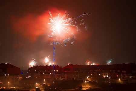 Capodanno, fuochi d'artificio, giorno del nuovo anno, Anteprima, l'eruzione, notte, celebrazione