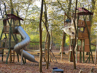 Детска площадка, деца, парк, игра, изкачване, забавно, приплъзване