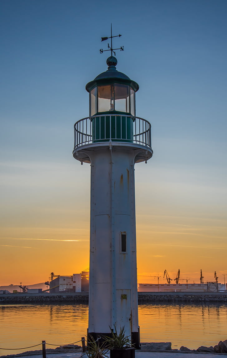 lighthouse, beacon, port, light, sea, travel, nautical