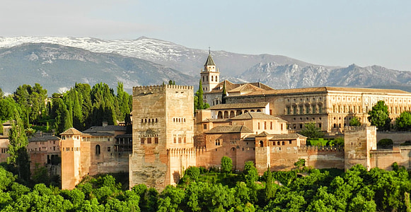 Алхамбра, Гранада, Андалусия, Испания, мавритански, дворец, Арабски