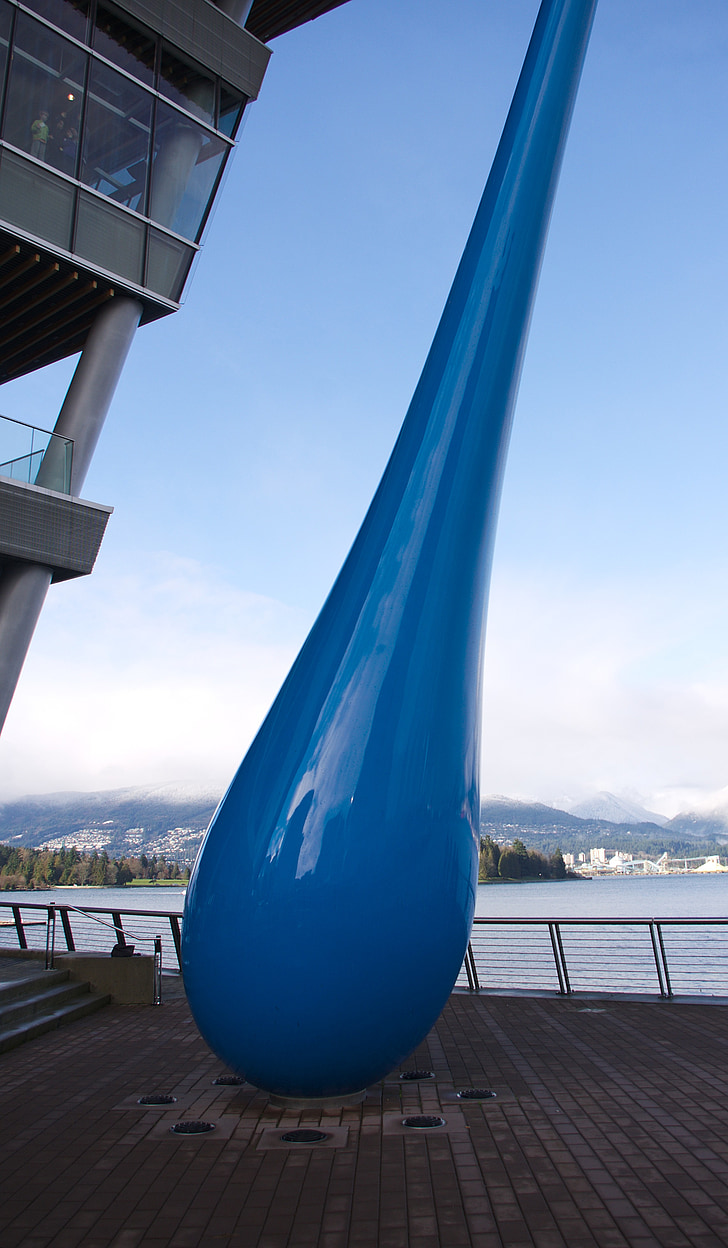 Vancouver, Kanada, damla, heykel, Simgesel Yapı, dağlar, gökyüzü