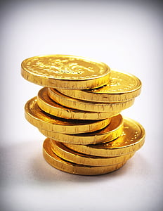 mønt, guld, kontant, isoleret, Tower, økonomi, sats