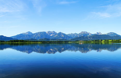 Bavyera, Allgäu, Göl, dağlar, su, doğa, Almanya
