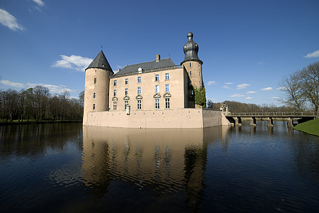 eau, Lac, Château, tour, gemen, Borken, Westfalen