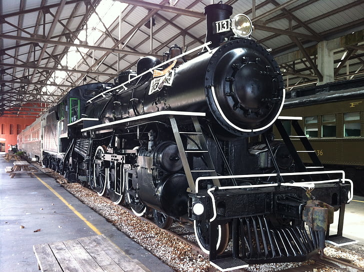 tren, negro, transporte, locomotora, antiguo, ferrocarril, transporte