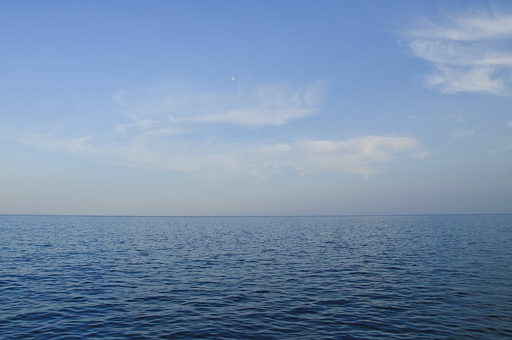 oceana, jasno, plava, nebo, preko dana, more, vode