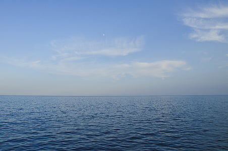 oceano, chiaro, blu, cielo, giorno, mare, acqua