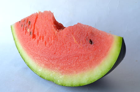 vannmelon, melon, kutt, frukt, skiver, rød, frisk