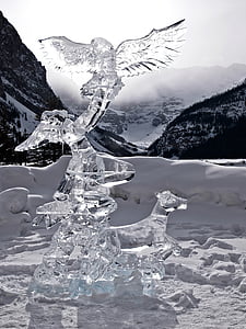 Lacul louise, Alberta, Canada, sculptură în gheaţă, Figura, Gheţarul, Lacul