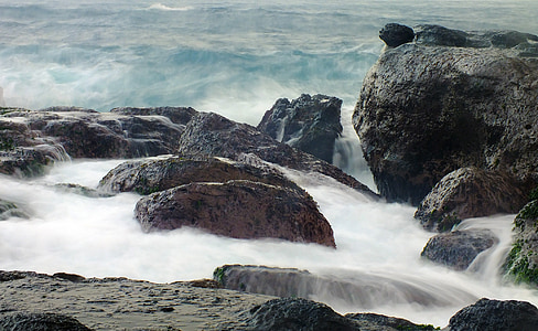hai biện, Falls, đá, cảnh quan, những con sóng, Đài Loan, phun