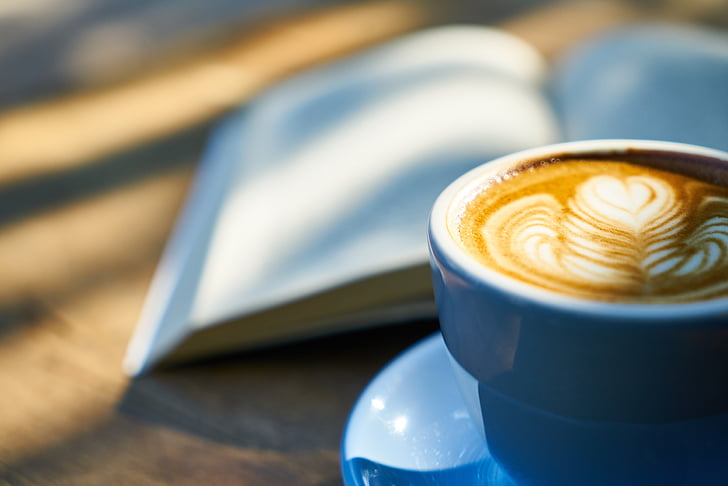 kava, knjiga, kofein, zvezek, Seveda, pokal, espresso