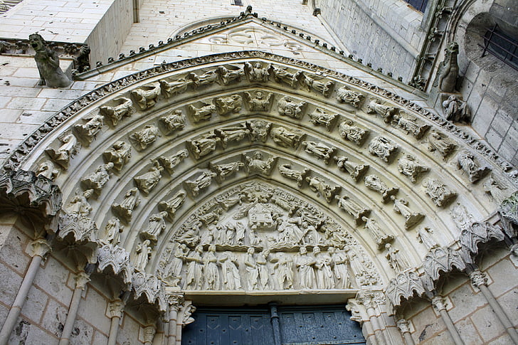 pedra tallada, porta, porta amb arcs, l'església porta, l'arc porta elaborada, entrada de pedra Corb, pedra tallada