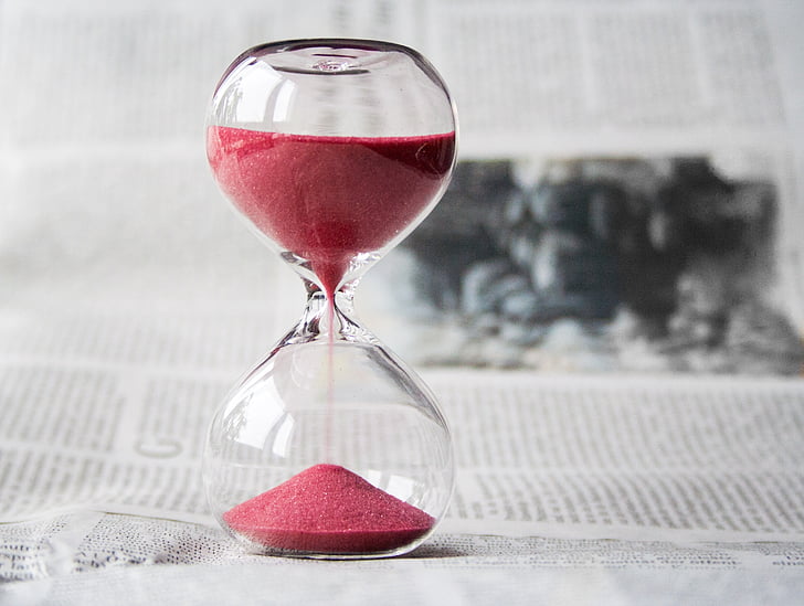 glass, hourglass, hours, newspaper, sand, time, timer