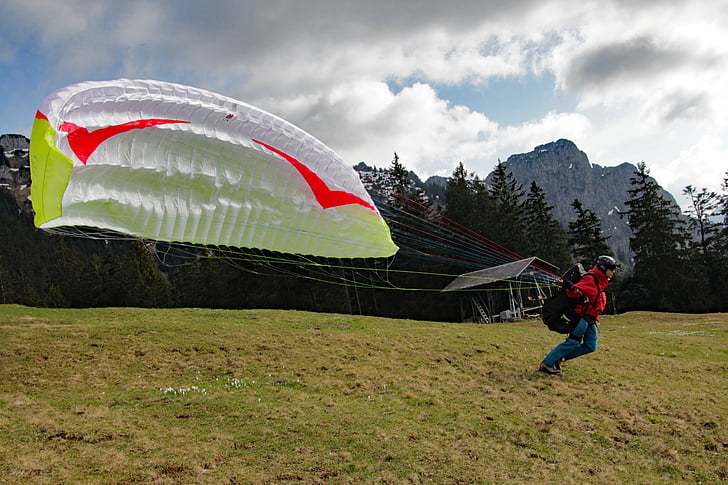 paraglider, bjerge, flyve, paragliding, Alpine, hobby, fritid
