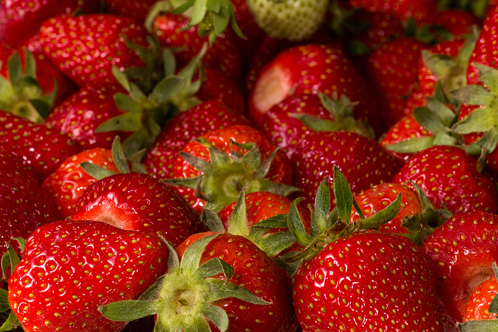 strawberries, fruit, fruits, red, close