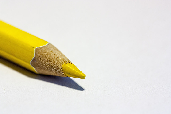 ปากกา, ดินสอสี, สีเหลือง, มีสีสัน, ดินสอสี, ดินสอสี, ปากกา
