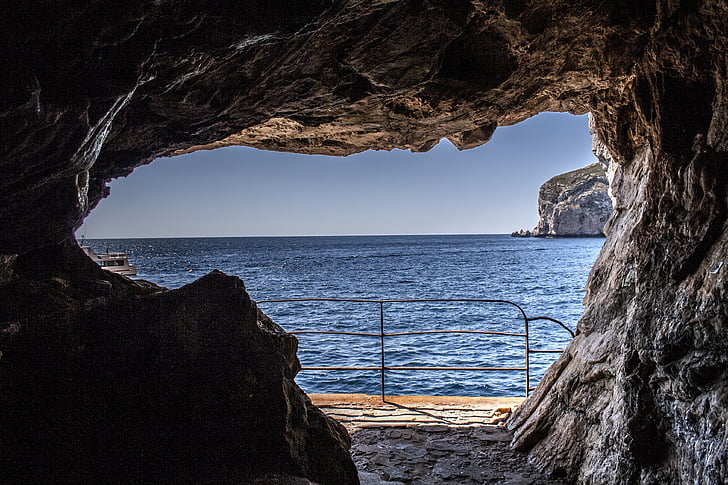barlangok, Neptunusz, Capo caccia, pillantás, tenger, kirándulások, sziklák