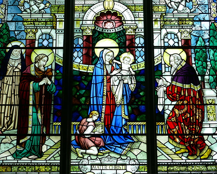 templom, ablak, templom ablak, festett üveg, kép, Anglia, Guernsey-sziget