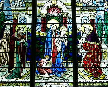 l'església, finestra, finestra de l'església, vidrieres, imatge, Anglaterra, Guernsey