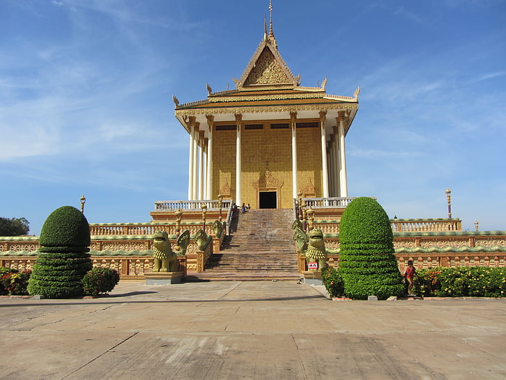 temple, buddhism, cambodia, asia, wat, pagoda, buddhist