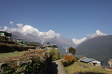 Nepalas, sekimo, sniego kalnas, Annapurna, kalnų, Gamta, Europos Alpės