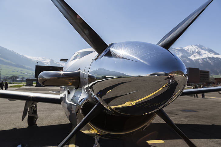 Pilatus pc-12, aviões, turbo-hélice, Pilatus-aeronaves, Pilatus, espelhamento