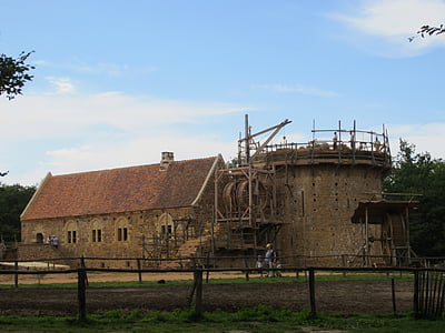 Château, Français, médiévale, point de repère, Château, extérieur, façade