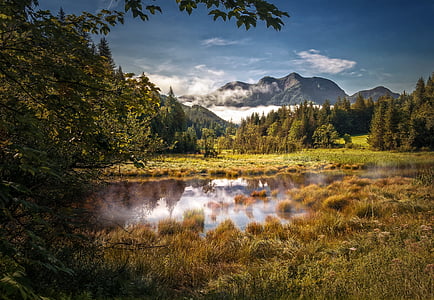 mundo de montanha, Lago, natureza, paisagem, caminhada alpina