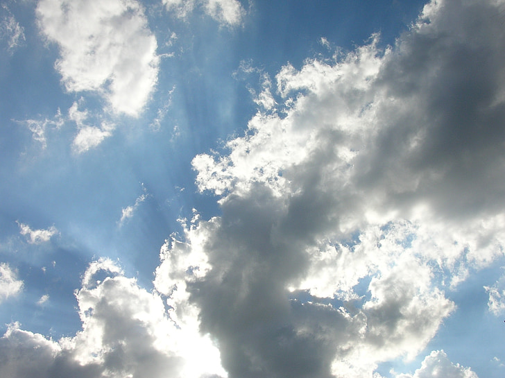 clouds, sky, blue