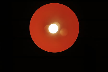 krug, Crveni, žuta, točkice, Lampa, svjetlo, žarulja