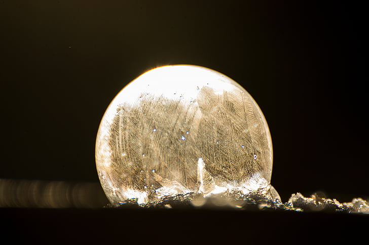 seebimull, jää, külmutatud seifenblase, külmutatud bubble, mull, talvel, külm