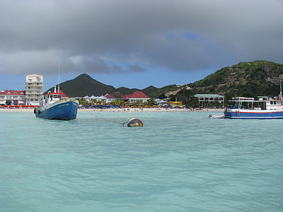 St maarten, Beach, csónak, Maarten, Karib-szigetek, sziget, tenger