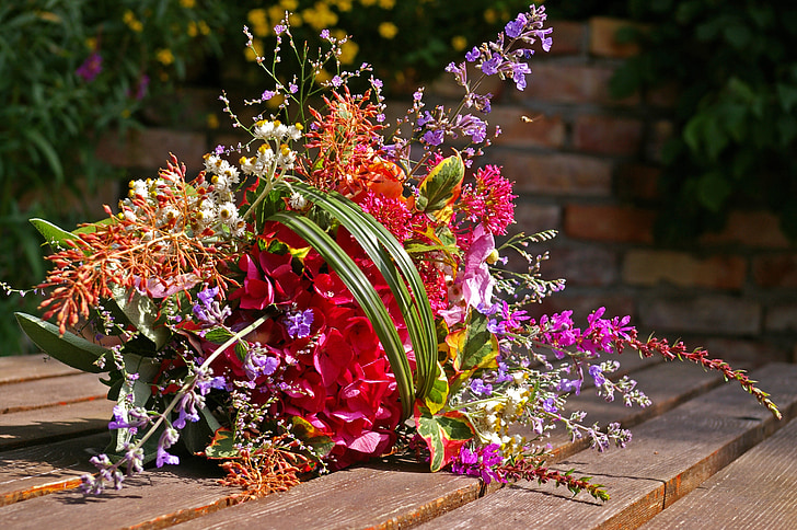 Blumenstrauß, bunte, Blumen, Farbe, Strauß, Blumenstrauß, Blumen-vase