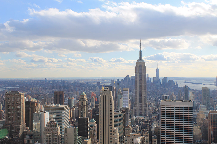 new york, empire state building, skyline, buildings, urban, manhattan, america