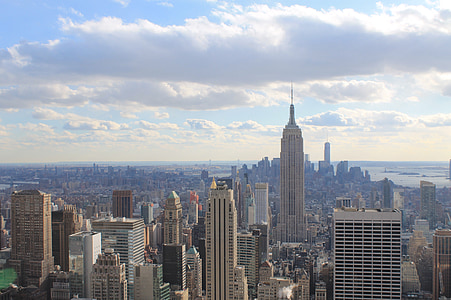 Ню Йорк, Емпайър Стейт Билдинг, Skyline, сгради, градски, Манхатън, Америка