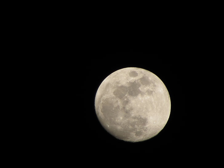 Luna, completo, noche, Luna llena, reflejos de luz, 