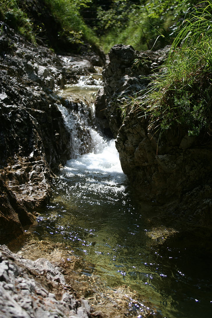 natura, acqua, pietra, paesaggio, fonte, cascata
