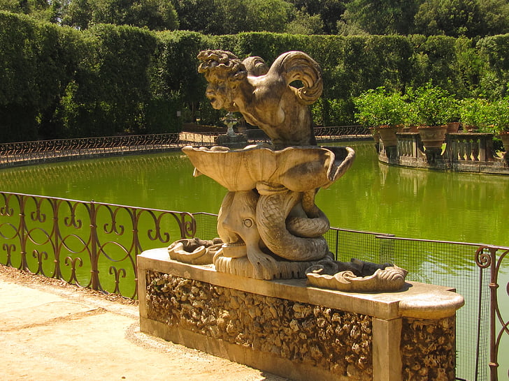 Florencie, boboligarten, socha Neptuna