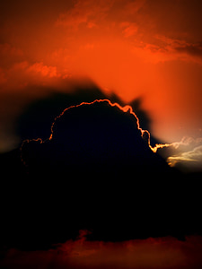 sunset, sun, cloud, fire, in the evening