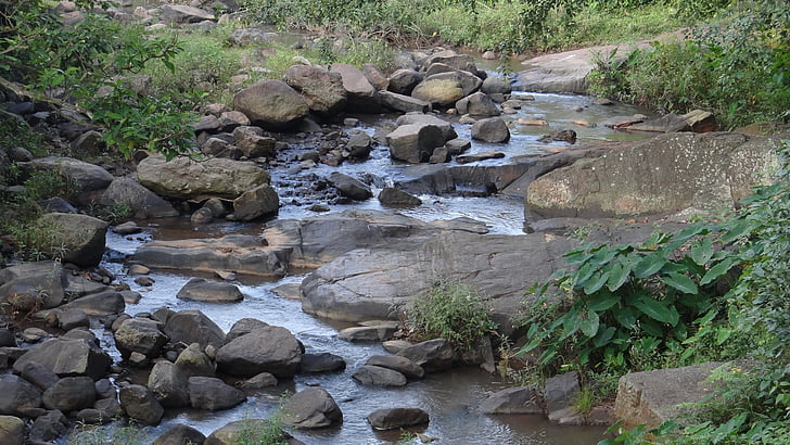 Mountain vand stream, Stream, vandfald, Rock