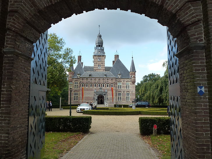 Wijchen, Nizozemsko, malebný, hrad, palác, Architektura, obloha