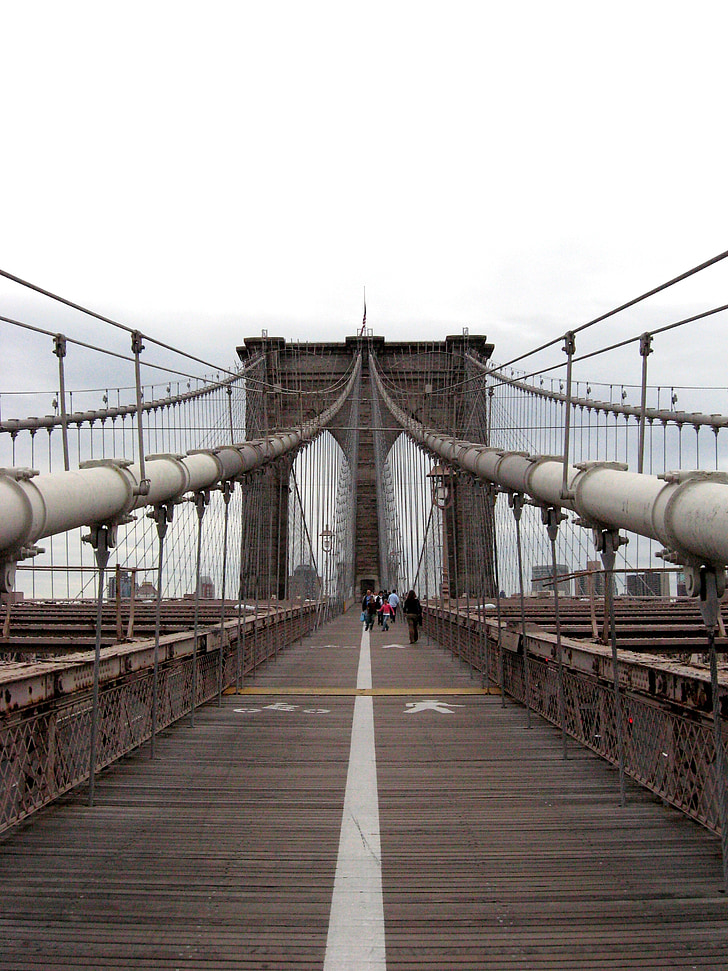 brug, Brooklyn, monument, stad, metropool, Brooklyn bridge, structuur