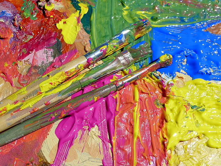 paint splatter, colours, paint, splatter, blue, red, yellow