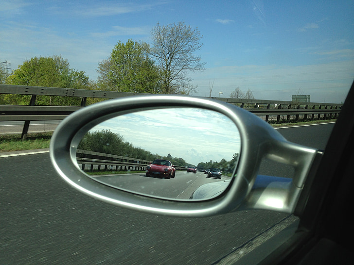 Porsche, mirall del darrere, auto