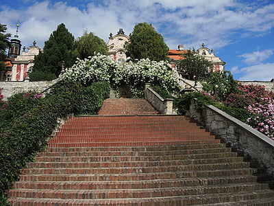 castle, stairs, staircase, sights, garden, stekník, cultural heritage