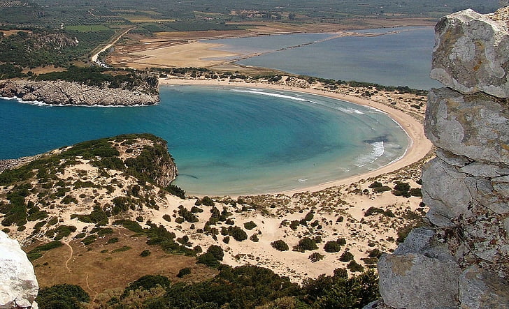 Hellas, Peloponeso, Bahía de estómago de buey, Playa, mar, hermosas playas, verano